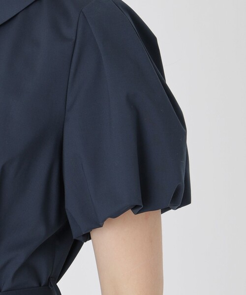 BLUE LABEL CRESTBRIDGE(ブルーレーベルクレストブリッジ)の「バルーンスリーブシャツドレス(ワンピース・レディース・ブラック/ダークネイビー/ベージュ・38/36/40)」の17枚目の写真