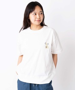 6.2oz ピグメント DOG 刺繍 ビッグTEE