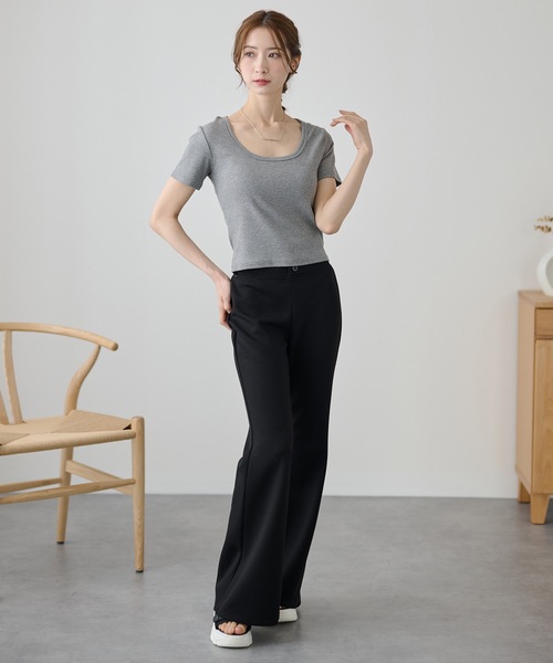 DAYRA(デイラ)の「DAYRA ソリッドカラー ボタン付き ハイウエスト パンツ(その他パンツ・レディース・グレー/ブラック/ダークグレー・M/L)」の7枚目の写真