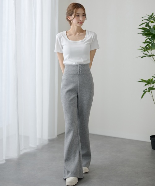 DAYRA(デイラ)の「DAYRA ソリッドカラー ボタン付き ハイウエスト パンツ(その他パンツ・レディース・グレー/ブラック/ダークグレー・M/L)」の15枚目の写真