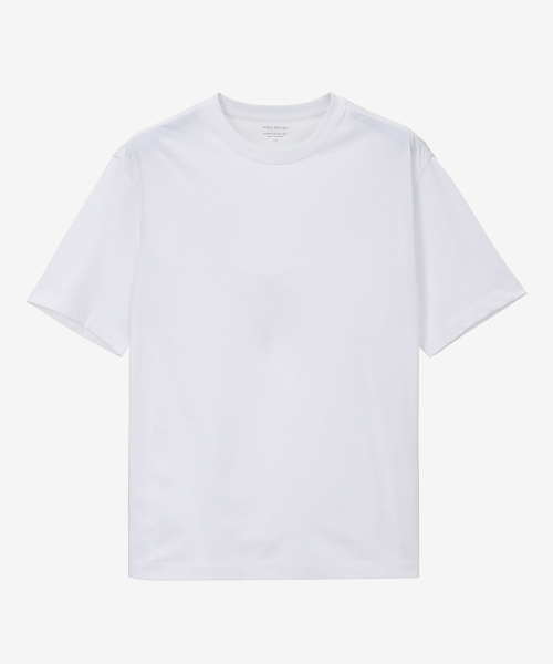 MINDBRIDGE（マインドブリッジ）の「[2パック][スーピマ]高密度純綿セミオーバー半袖Tシャツ - 2カラー MATS01A1（Tシャツ/カットソー・メンズ・ブラック/ホワイト・90/95/100/105/110）」の5枚目の写真