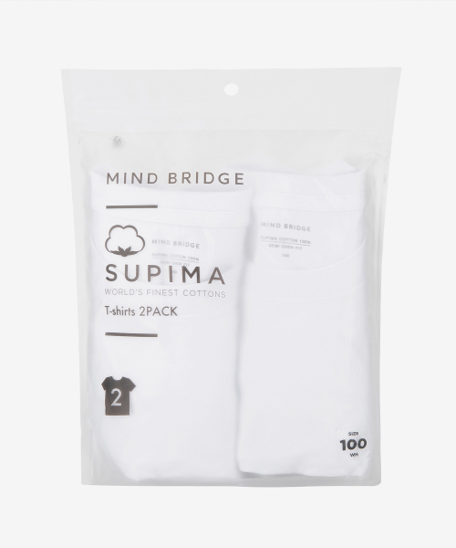 MINDBRIDGE（マインドブリッジ）の「[2パック][スーピマ]高密度純綿セミオーバー半袖Tシャツ - 2カラー MATS01A1（Tシャツ/カットソー・メンズ・ブラック/ホワイト・90/95/100/105/110）」の9枚目の写真