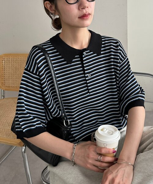 na.e ノベルティポロカラーニット STYLEMIXER | 2WAYカラーニットポロ (ニット ) |SHEL'TTER WEBSTORE