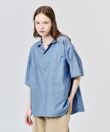 WETTEMPT（ウィテンプト）の「OPEN COLLAR CHAMBRAY S/S SHIRT / オープンカラーシャンブレーS/Sシャツ（シャツ/ブラウス・メンズ）」