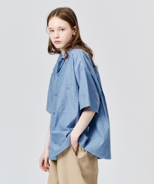 OPEN COLLAR CHAMBRAY S/S SHIRT / オープンカラーシャンブレーS/S