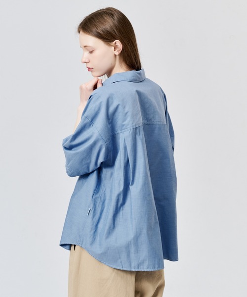 WETTEMPT(ウィテンプト)の「OPEN COLLAR CHAMBRAY S/S SHIRT / オープンカラーシャンブレーS/Sシャツ(シャツ/ブラウス・メンズ・ブルー/グレー・LARGE/MEDIUM/SMALL)」の6枚目の写真