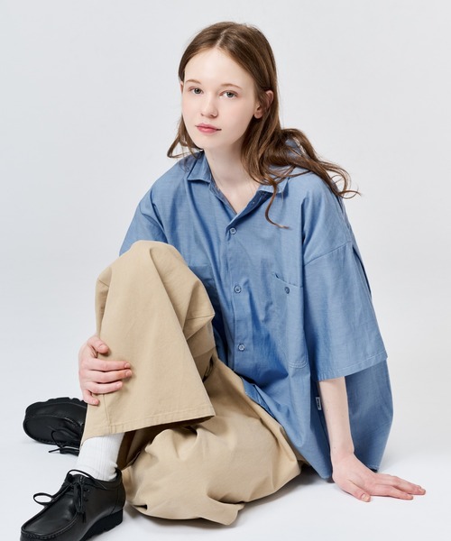 WETTEMPT(ウィテンプト)の「OPEN COLLAR CHAMBRAY S/S SHIRT / オープンカラーシャンブレーS/Sシャツ(シャツ/ブラウス・メンズ・ブルー/グレー・LARGE/MEDIUM/SMALL)」の17枚目の写真