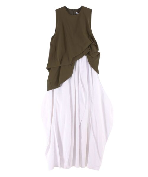 UN3D.(アンスリード)の「ASYMMETRY BLOUSING OP(ワンピース・レディース・オレンジ/ホワイト/ブラック・38/36)」の1枚目の写真