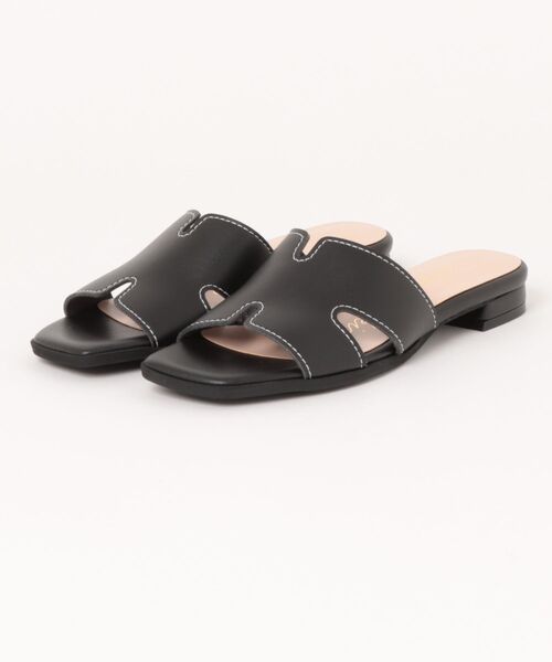 Bridget Birkin(ブリジットバーキン)の「【Bridget Birkin】サイドカットステッチミュールサンダル(562314)(サンダル・レディース・ブラック/アイボリー/グレイッシュベージュ・M/L/LL/S)」の7枚目の写真
