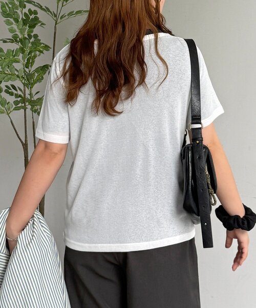 CPCM(シーピーシーエム)の「シアーヘンリーセットT(Tシャツ/カットソー・レディース・イエロー/ブラウン/ホワイト/グレー・FREE)」の11枚目の写真