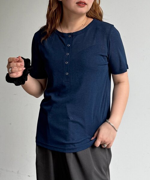 CPCM(シーピーシーエム)の「シアーヘンリーセットT(Tシャツ/カットソー・レディース・イエロー/ブラウン/ホワイト/グレー・FREE)」の14枚目の写真