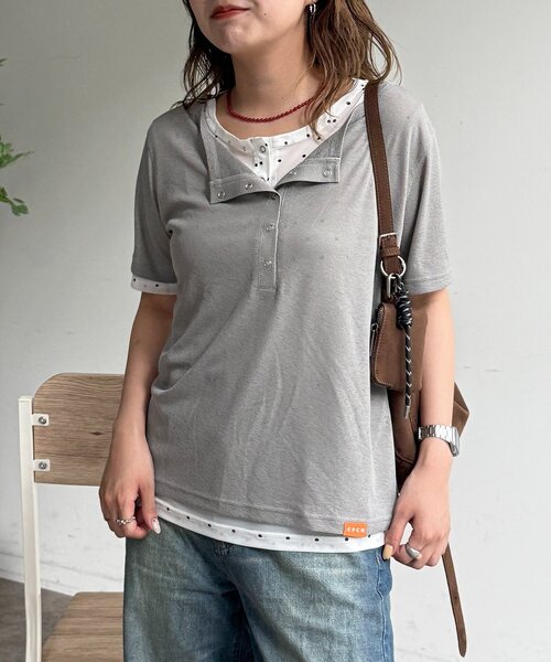 CPCM(シーピーシーエム)の「シアーヘンリーセットT(Tシャツ/カットソー・レディース・イエロー/ブラウン/ホワイト/グレー・FREE)」の19枚目の写真