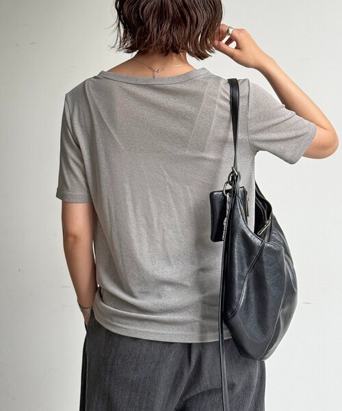CPCM(シーピーシーエム)の「シアーヘンリーセットT(Tシャツ/カットソー・レディース・イエロー/ブラウン/ホワイト/グレー・FREE)」の7枚目の写真