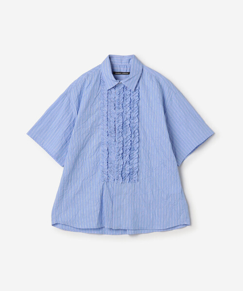 nicholson&nicholson(ニコルソンアンドニコルソン)の「nicholson & nicholson | ストライプ フリルシャツ WOMEN(シャツ/ブラウス・レディース・ブルー系その他/グレー系その他・38)」の16枚目の写真