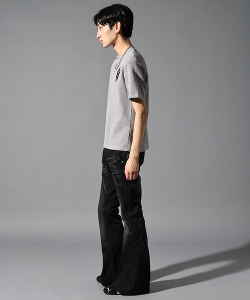 LAND MUSEUM（ランドミュージアム）の「LAND MUSEUM／ゴシックロゴヘンリーT（Tシャツ/カットソー・メンズ・ブラック/グレー・MEDIUM/LARGE）」の4枚目の写真
