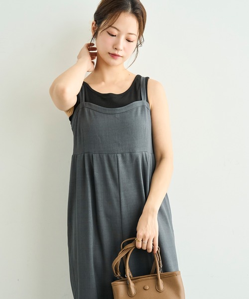 mil（ミル）の「【イージーケア】 リネンライク サロペット【587201】（サロペット/オーバーオール・レディース・チャコールグレー/ブラック/グレイッシュベージュ・FREE/XS/S）」の18枚目の写真