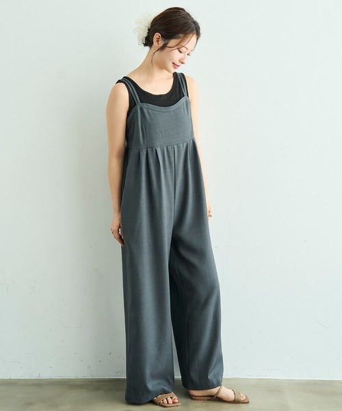 mil（ミル）の「【イージーケア】 リネンライク サロペット【587201】（サロペット/オーバーオール・レディース・チャコールグレー/ブラック/グレイッシュベージュ・FREE/XS/S）」の19枚目の写真