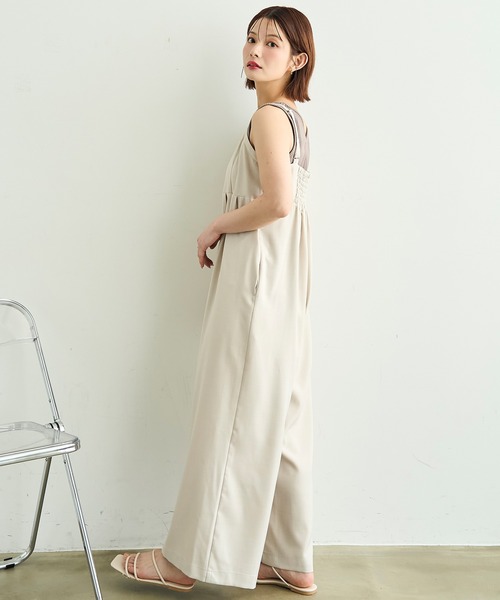 mil（ミル）の「【イージーケア】 リネンライク サロペット【587201】（サロペット/オーバーオール・レディース・チャコールグレー/ブラック/グレイッシュベージュ・FREE/XS/S）」の16枚目の写真