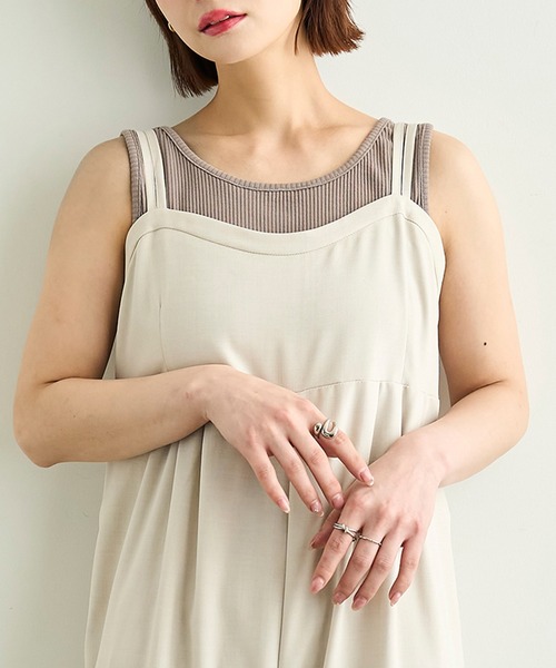 mil（ミル）の「【イージーケア】 リネンライク サロペット【587201】（サロペット/オーバーオール・レディース・チャコールグレー/ブラック/グレイッシュベージュ・FREE/XS/S）」の12枚目の写真