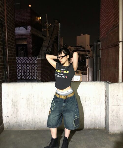 MAINBOOTH(メインブース)の「Repaired Denim Shorts(BLUE)(その他パンツ・レディース・その他・1/2/3)」の4枚目の写真