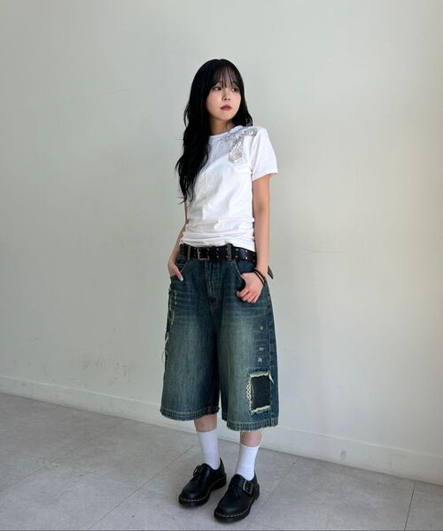 MAINBOOTH(メインブース)の「Repaired Denim Shorts(BLUE)(その他パンツ・レディース・その他・1/2/3)」の7枚目の写真