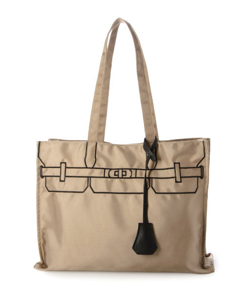 cache cache(カシュ カシュ)の「カシュカシュ cachecache / トロンプルイユ刺繍スクエアトート(トートバッグ・レディース・アイボリー/ブラック/ベージュ・FREE)」の3枚目の写真
