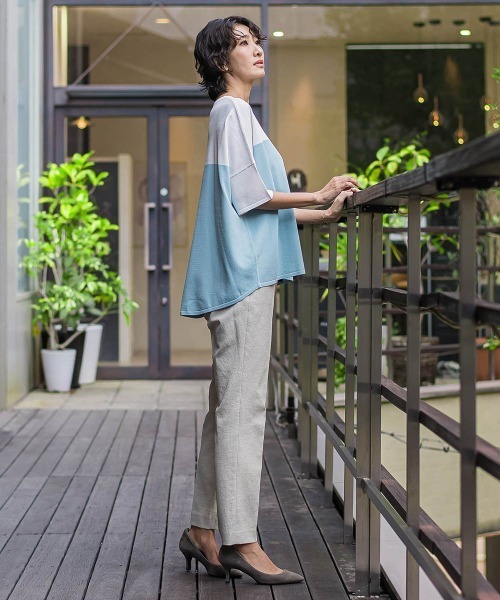 la.f…(ラエフ)の「【WEB限定】"涼感"バイカラーニット(ニット/セーター・レディース・ダークネイビー/ベージュ系その他/ブラック系その他/ブルー系その他・9号)」の16枚目の写真