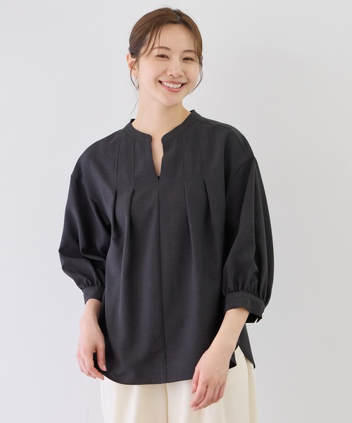 Jayro（ジャイロ）の「タンブラーブッチャーブラウス（シャツ/ブラウス・レディース・ベージュ/ミント/ネイビー/ライトグレー/ピンク/チャコールグレー・M）」の2枚目の写真