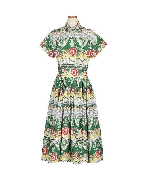 KEITA MARUYAMA（ケイタマルヤマ）の「Floral Ethnic Border Cotton OP（ワンピース・レディース・ピンク/グリーン・MEDIUM/SMALL）」の3枚目の写真