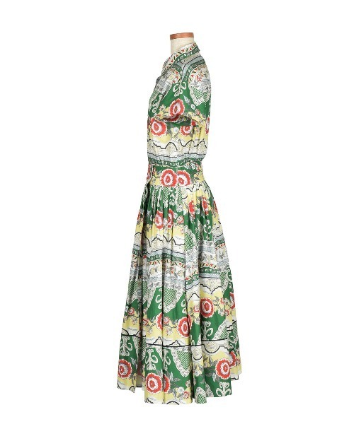 KEITA MARUYAMA（ケイタマルヤマ）の「Floral Ethnic Border Cotton OP（ワンピース・レディース・ピンク/グリーン・MEDIUM/SMALL）」の4枚目の写真