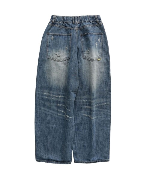 Subciety(サブサエティ)の「Damaged wide balloon denim pants(デニムパンツ・メンズ・インディゴブルー・MEDIUM/LARGE)」の12枚目の写真