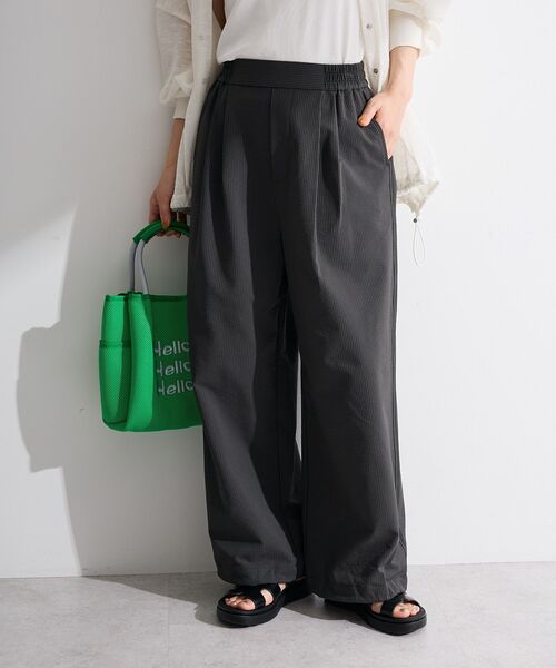 セール】サッカー裾ドロストワイドパンツ（その他パンツ）｜Green