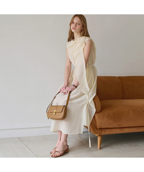 SLOWLOLLI（スローローリ）の「Drape layered sleeveless dress_2 Colors（ワンピース・レディース・Cream/ネイビー/ブラック・FREE）」の3枚目の写真