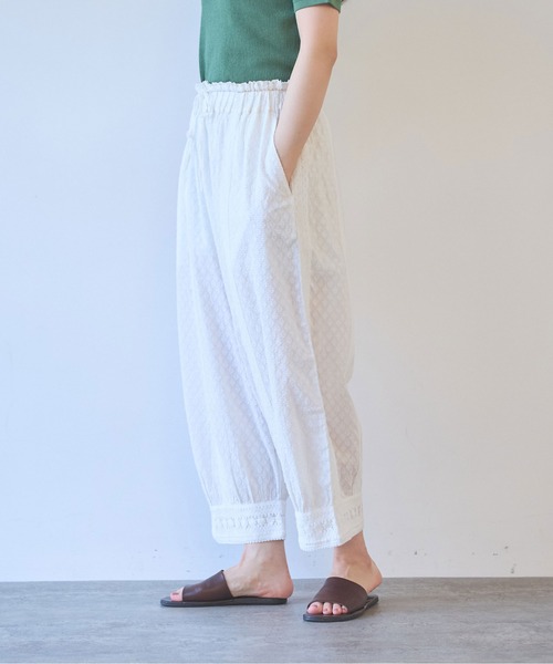 yuni(ユニ )の「Flower JQ×lace pants(その他パンツ・レディース・ホワイト/ブラック・FREE)」の9枚目の写真