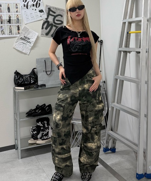 Figments（フィグメンツ）の「アシメオフショルバンＴ（Tシャツ/カットソー・レディース・ブラック・FREE）」の6枚目の写真