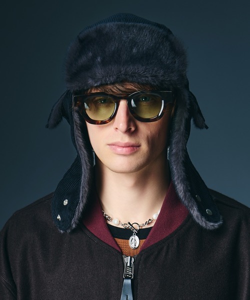 glamb(グラム)の「Corduroy Flight Cap / コーデュロイフライトキャップ(ハンチング/ベレー帽・メンズ・ブラック/ブラウン系その他/グリーン・FREE)」の7枚目の写真