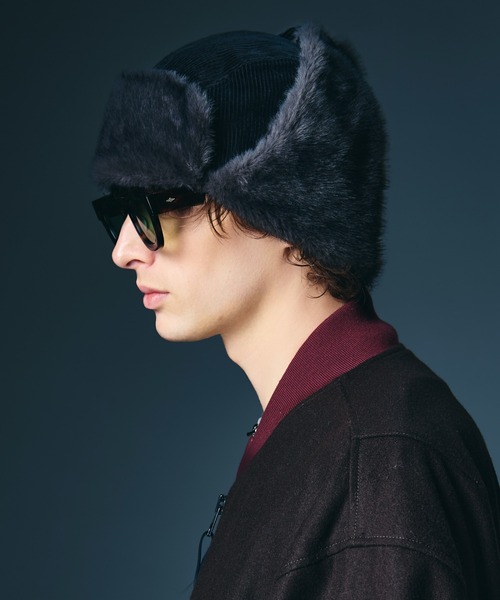 glamb(グラム)の「Corduroy Flight Cap / コーデュロイフライトキャップ(ハンチング/ベレー帽・メンズ・ブラック/ブラウン系その他/グリーン・FREE)」の20枚目の写真