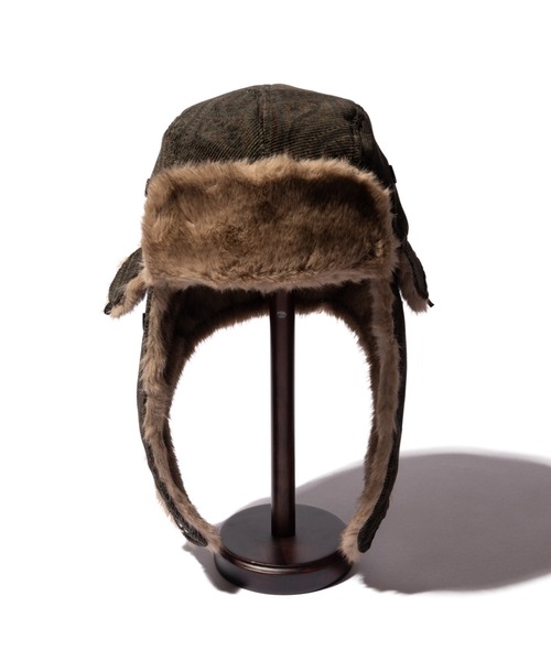 glamb(グラム)の「Corduroy Flight Cap / コーデュロイフライトキャップ(ハンチング/ベレー帽・メンズ・ブラック/ブラウン系その他/グリーン・FREE)」の5枚目の写真