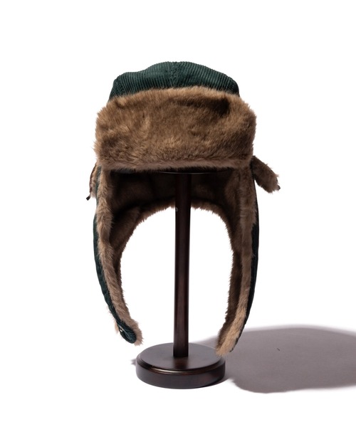 glamb(グラム)の「Corduroy Flight Cap / コーデュロイフライトキャップ(ハンチング/ベレー帽・メンズ・ブラック/ブラウン系その他/グリーン・FREE)」の6枚目の写真