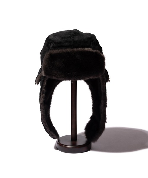 glamb(グラム)の「Corduroy Flight Cap / コーデュロイフライトキャップ(ハンチング/ベレー帽・メンズ・ブラック/ブラウン系その他/グリーン・FREE)」の4枚目の写真