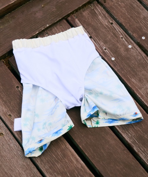 pairmanon(ペアマノン)の「【UVカット】ユニセックス ネームタグ付き 総柄 スイムパンツ 水着(水着・キッズ・ブルー/ブラック/アイボリー・100/110/120/130/140/90)」の10枚目の写真