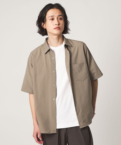 A DAY IN THE LIFE UNITED ARROWS(アデイインザライフユナイテッドアローズ)の「Dot Air® ウールライク リラックス レギュラーカラーシャツ-吸水速乾-<A DAY IN THE LIFE>(シャツ/ブラウス・メンズ・ネイビー/ベージュ/ダークグレー・XL/S/L/M)」の1枚目の写真