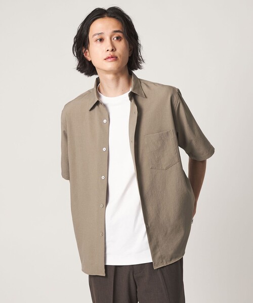 A DAY IN THE LIFE UNITED ARROWS(アデイインザライフユナイテッドアローズ)の「Dot Air® ウールライク リラックス レギュラーカラーシャツ-吸水速乾-<A DAY IN THE LIFE>(シャツ/ブラウス・メンズ・ネイビー/ベージュ/ダークグレー・XL/S/L/M)」の14枚目の写真