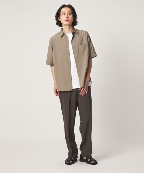 A DAY IN THE LIFE UNITED ARROWS(アデイインザライフユナイテッドアローズ)の「Dot Air® ウールライク リラックス レギュラーカラーシャツ-吸水速乾-<A DAY IN THE LIFE>(シャツ/ブラウス・メンズ・ネイビー/ベージュ/ダークグレー・XL/S/L/M)」の12枚目の写真
