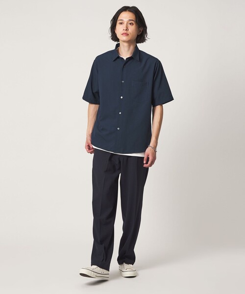 A DAY IN THE LIFE UNITED ARROWS(アデイインザライフユナイテッドアローズ)の「Dot Air® ウールライク リラックス レギュラーカラーシャツ-吸水速乾-<A DAY IN THE LIFE>(シャツ/ブラウス・メンズ・ネイビー/ベージュ/ダークグレー・XL/S/L/M)」の10枚目の写真