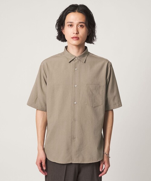 A DAY IN THE LIFE UNITED ARROWS(アデイインザライフユナイテッドアローズ)の「Dot Air® ウールライク リラックス レギュラーカラーシャツ-吸水速乾-<A DAY IN THE LIFE>(シャツ/ブラウス・メンズ・ネイビー/ベージュ/ダークグレー・XL/S/L/M)」の8枚目の写真