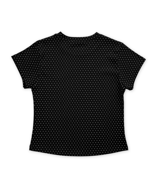DAMISH（ダミシュ）の「フラワーシンボルポルカドットショートスリーブTシャツ_ブラック（Tシャツ/カットソー・レディース・ブラック・OS）」の5枚目の写真