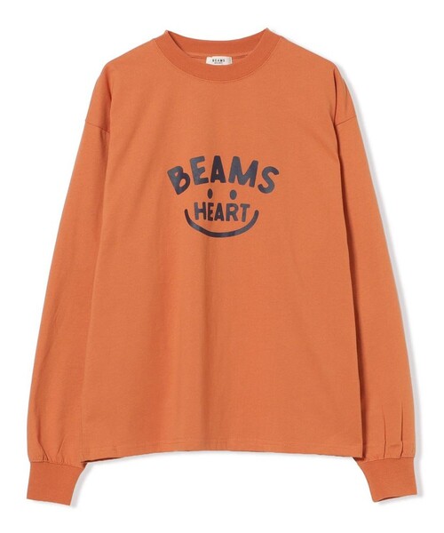 BEAMS HEART(ビームスハート)の「スマイル ロゴ ロングスリーブ Tシャツ(Tシャツ/カットソー・レディース・オフホワイト/チャコールグレー/オレンジ・LARGE/MEDIUM)」の3枚目の写真