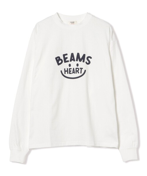 BEAMS HEART(ビームスハート)の「スマイル ロゴ ロングスリーブ Tシャツ(Tシャツ/カットソー・レディース・オフホワイト/チャコールグレー/オレンジ・LARGE/MEDIUM)」の8枚目の写真