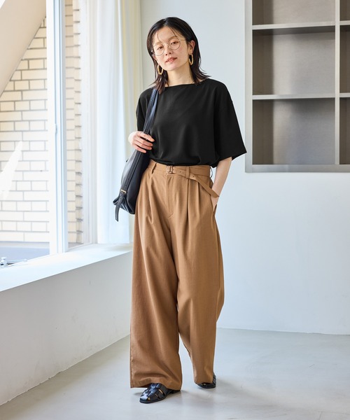 ROPE' PICNIC(ロペピクニック)の「【一部店舗限定】ジョーゼットTeeブラウス/UVケア・接触冷感・防シワ(シャツ/ブラウス・レディース・ベージュ/サックスブルー/ブラック/オフホワイト/ブラウン・FREE)」の9枚目の写真